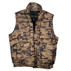 Oscar Vintage Camo Camouflage Plaid Lined Hunting Cargo Survival Outdoor Vest XL